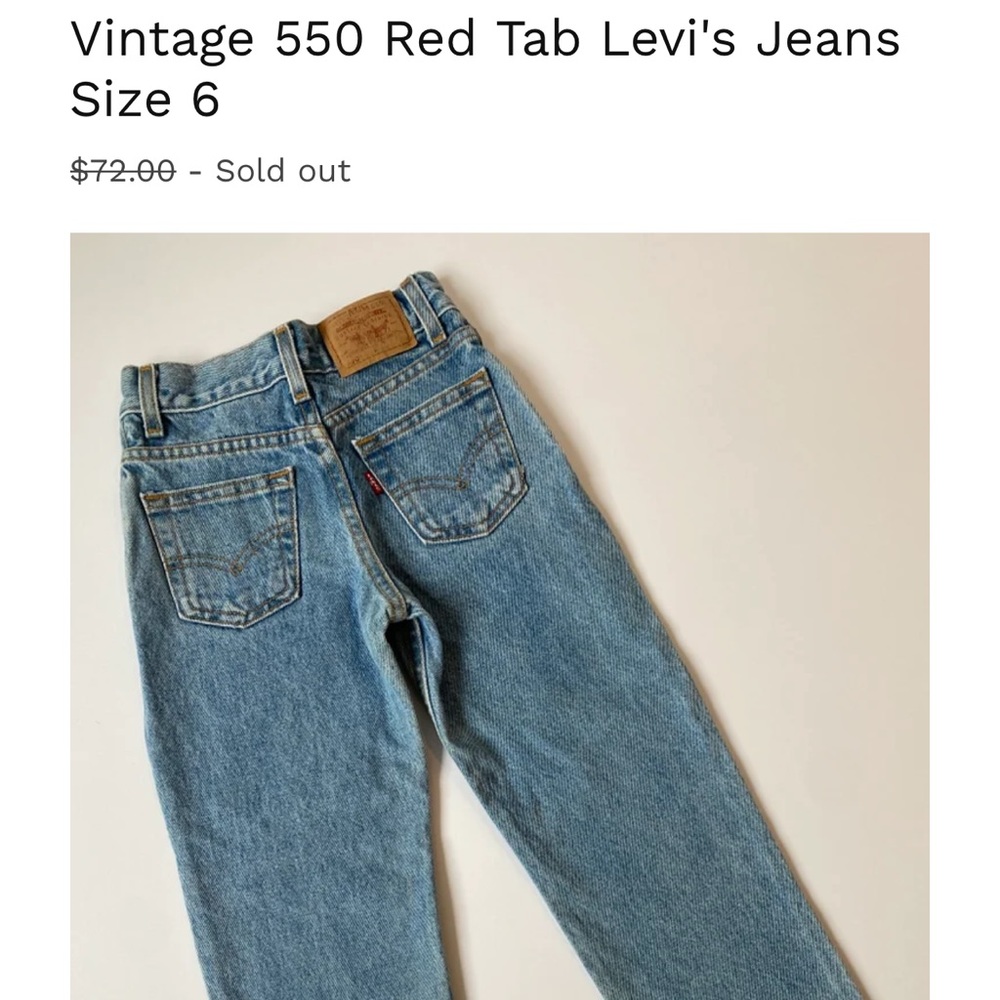 VINTAGE 550 Levi Red Tab Size 6 (Girls little kids)